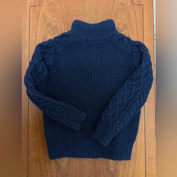 Gap Kids Navy Cable Knit Button Sweater | Size Small (6-7 Years) - Picture 2 of 5